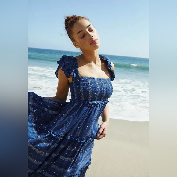 Anthropologie PQ Swim Victoria tiered maxi dress M/L - Picture 5 of 8